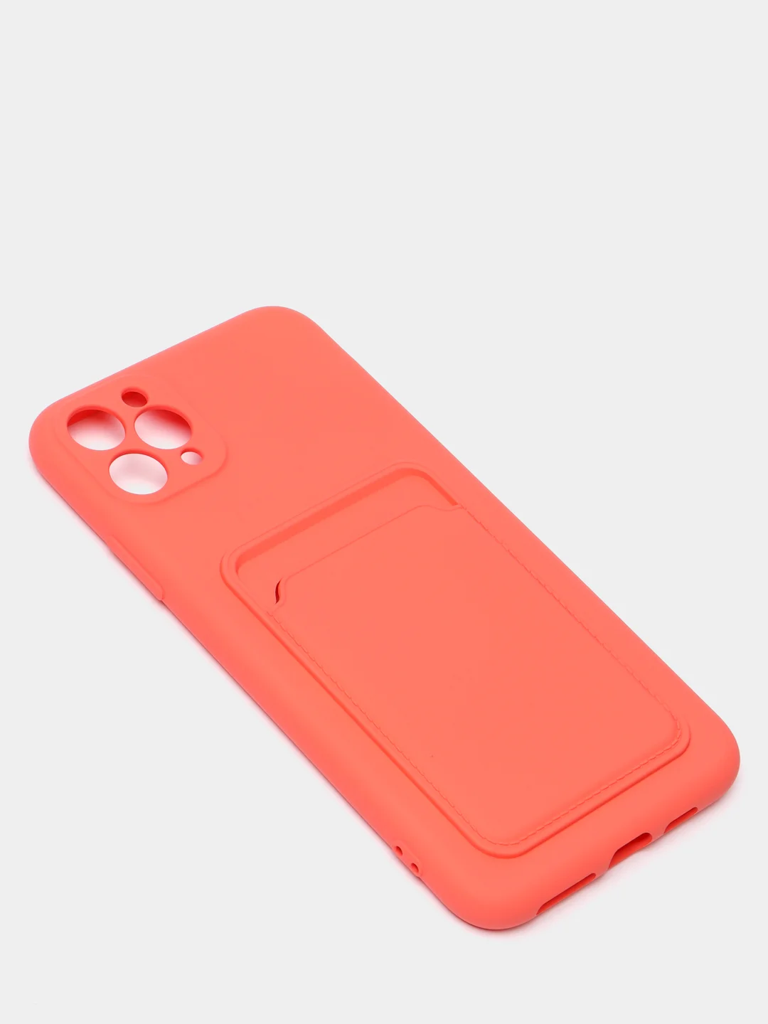 Коралловый чехлы Iphone c кармашком для карт