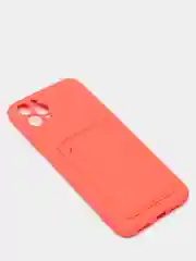 Коралловый чехлы Iphone c кармашком для карт