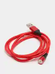 Красный магнитный кабель на 3A для передачи данных, коннекторы Type-C, Micro-USB, Lightning