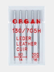 Иглы для швейных машин ORGAN Кожа №90-100 5 шт. в пенале