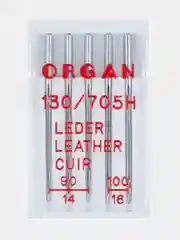 Иглы для швейных машин ORGAN Кожа №90-100 5 шт. в пенале