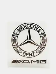 Серебряный металлическая наклейка-стикер "Mercedes AMG" на телефон / авто