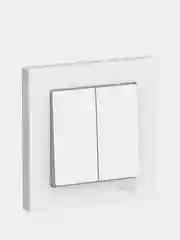 Выключатель двухклавишный Schneider Electric AtlasDesign, 10А, в сборе, белый, ATN000152