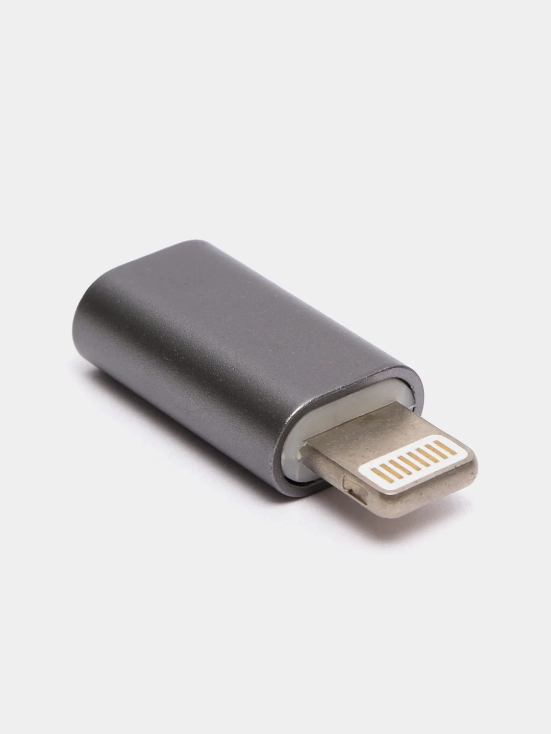 Серебряный переходник apple 8 pin - micro usb