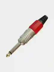 Красный штекер jack 6,3 мм под пайку моно