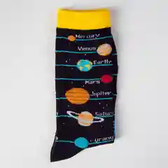 Угольный яркие цветные носки с изображением космос, космонавт