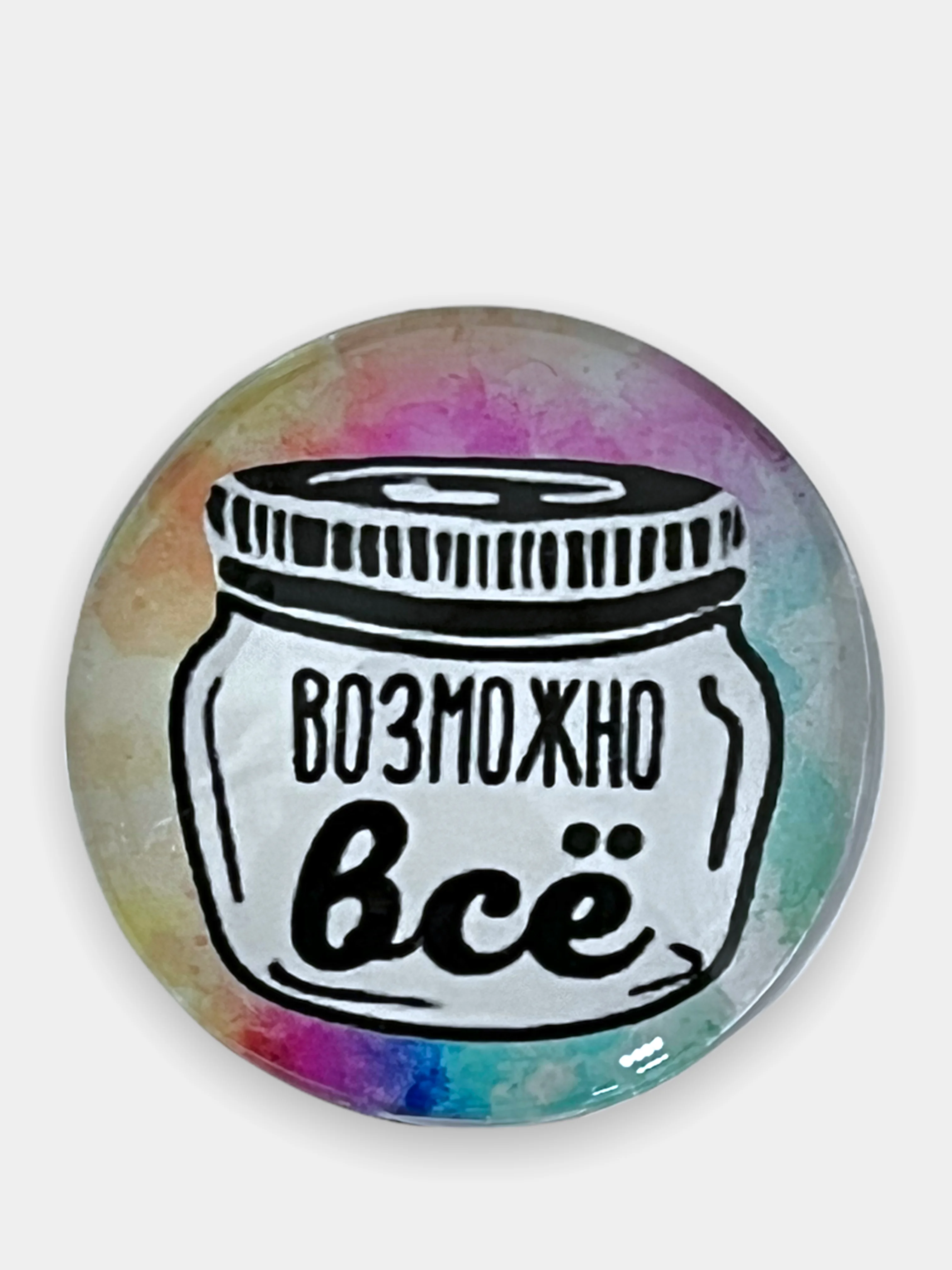 Пудровый попсокет для смартфона с надписями, объемный