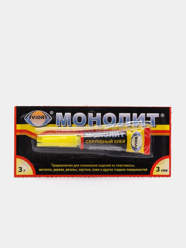 Суперклей секундный, клей моментальный Aviora Монолит, 3 г