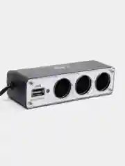 Разветвитель прикуривателя на 3 гнезда с USB разъемом