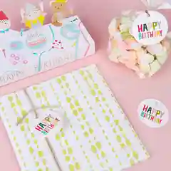 Бирка круглая "Happy birthday"