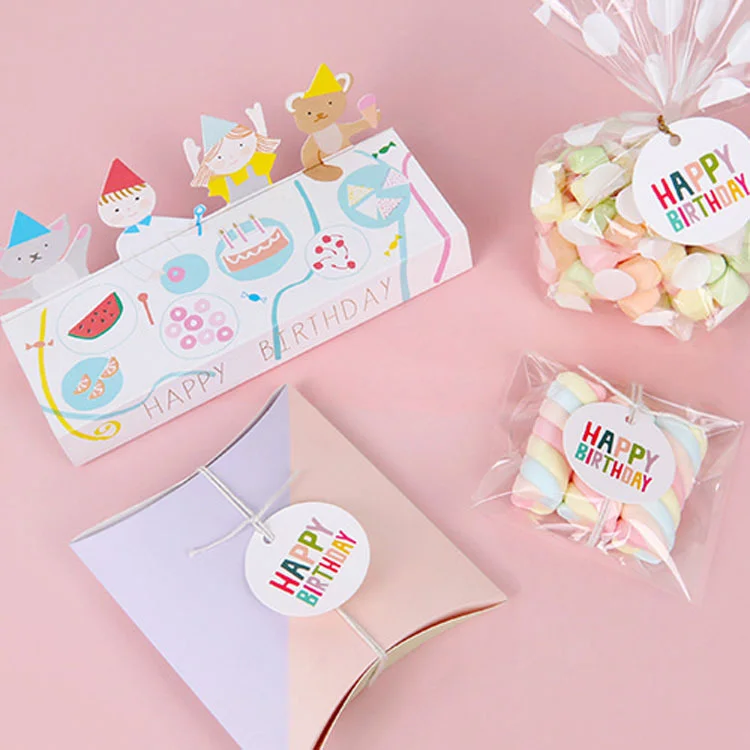 Бирка круглая "Happy birthday"