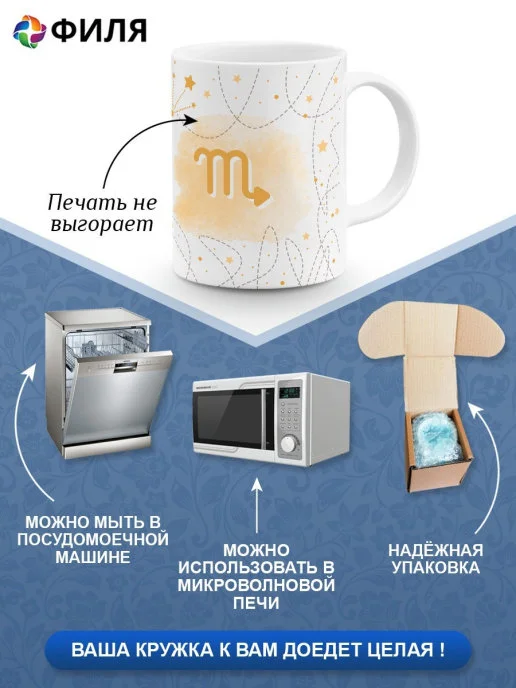 Кружка керамическая "Знаки Зодиака: Корги, Скорпион"