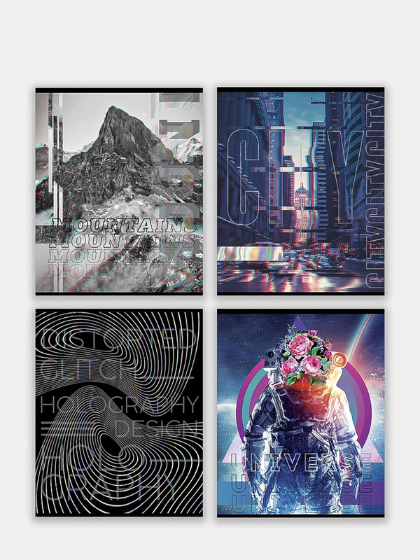 Традь 48 листов в клетку "Glitch"