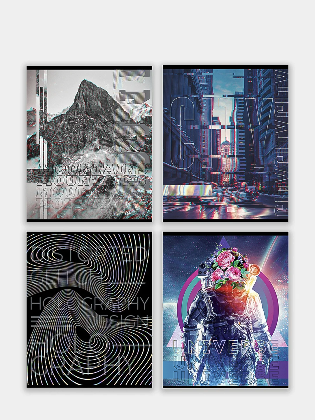 Черный традь 48 листов в клетку "Glitch"
