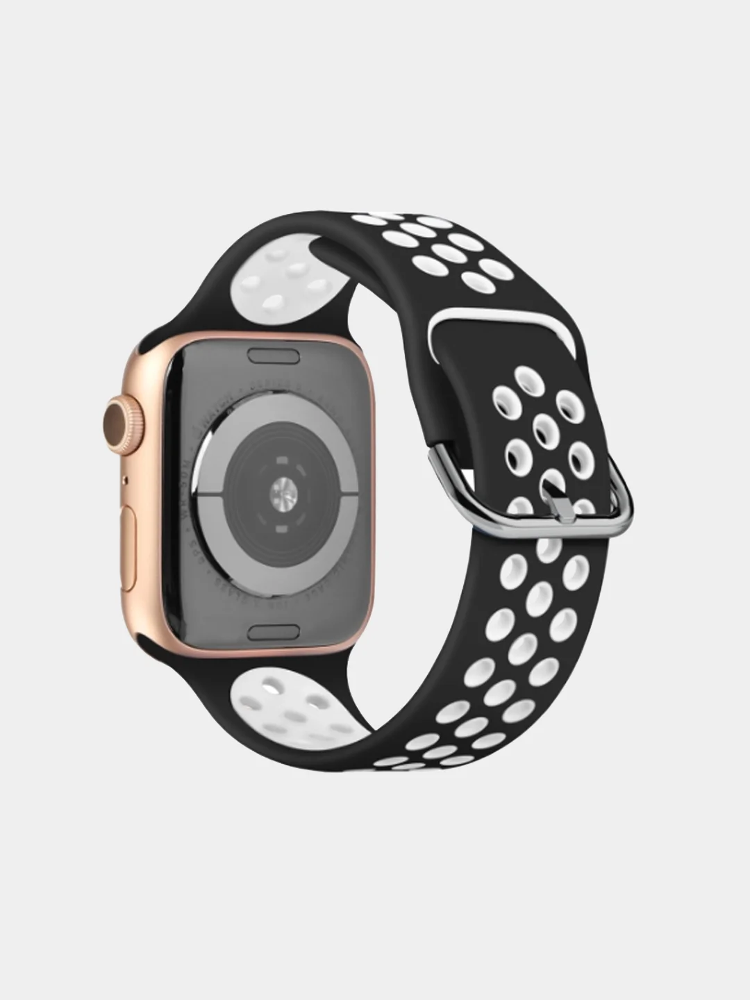 Черный спортивный силиконовый ремешок для Apple Watch SE, 7, 6, 5, 4, 3, 2, 1