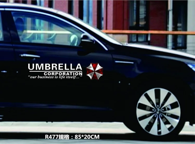 Кораллово-розовый наклейка на авто "Umbrella corporation"