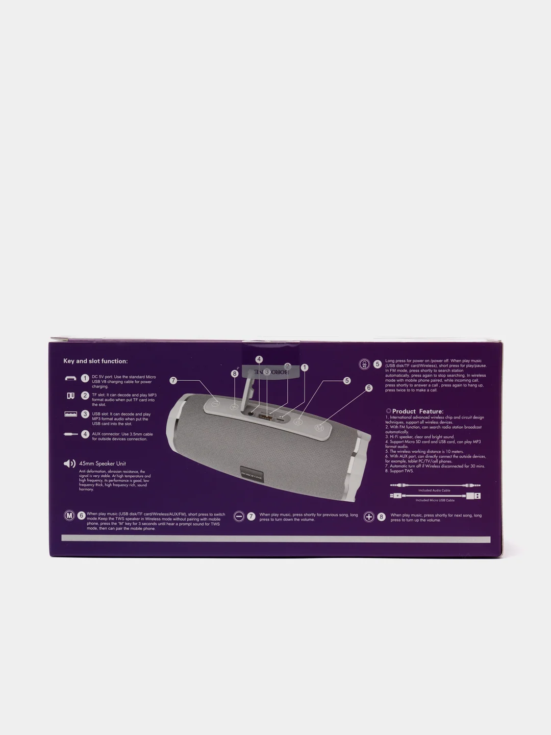 Белый портативная беспроводная колонка Borofone BR3