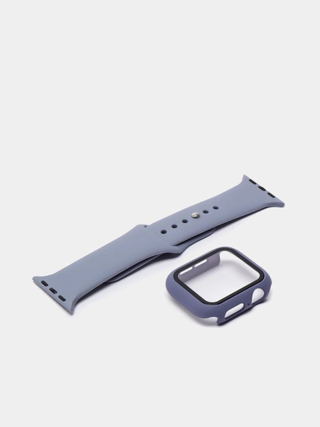 Синий меланж бампер с защитным стеклом и ремешком для Apple Watch 38/40/41/42/44/45/49
