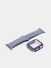 Синий меланж бампер с защитным стеклом и ремешком для Apple Watch 38/40/41/42/44/45/49