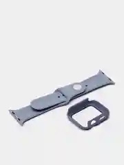 Синий меланж бампер с защитным стеклом и ремешком для Apple Watch 38/40/41/42/44/45/49