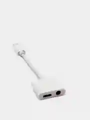Адаптер аудио переходник J-009 (Lightning/3.5mm jack aux + Lightning для Apple iPhone)