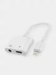 Адаптер аудио переходник J-009 (Lightning/3.5mm jack aux + Lightning для Apple iPhone)