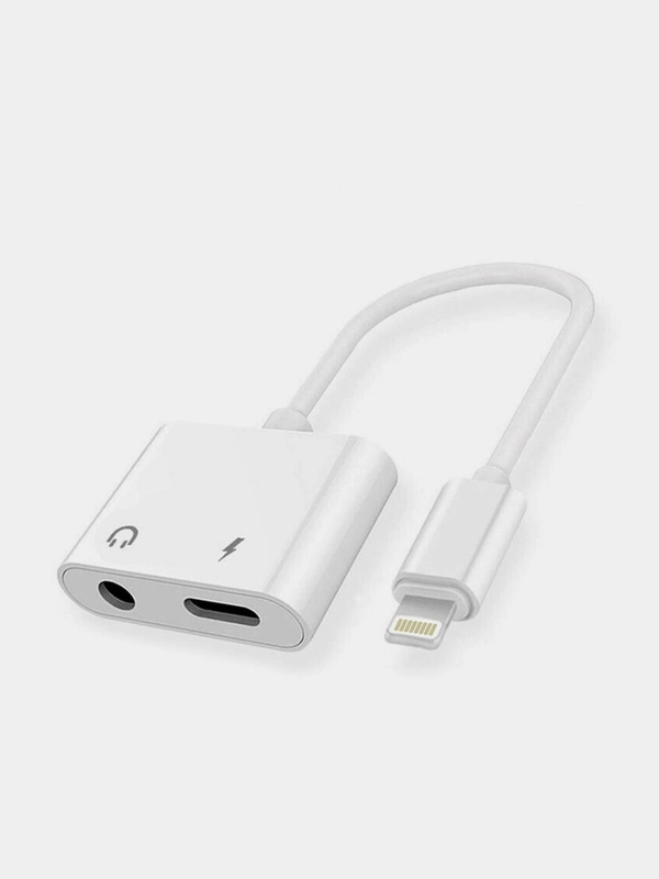 Адаптер аудио переходник J-009 (Lightning/3.5mm jack aux + Lightning для Apple iPhone)