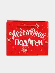 Новогодний подарочный пакет "Подарок" на выбор 30*26*9 см или маленький: 15 *12*5,5 см
