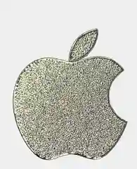 Серый металлик металлическая наклейка-стикер "Яблоко iPhone" на телефон