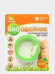 Биоошейник антипаразитарный "ПИЖОН" для кошек от блох и клещей, зеленый, 35 см (vvv)