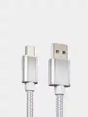 Белый кабель microUSB, Type-C, Lightning для зарядки и передачи данных