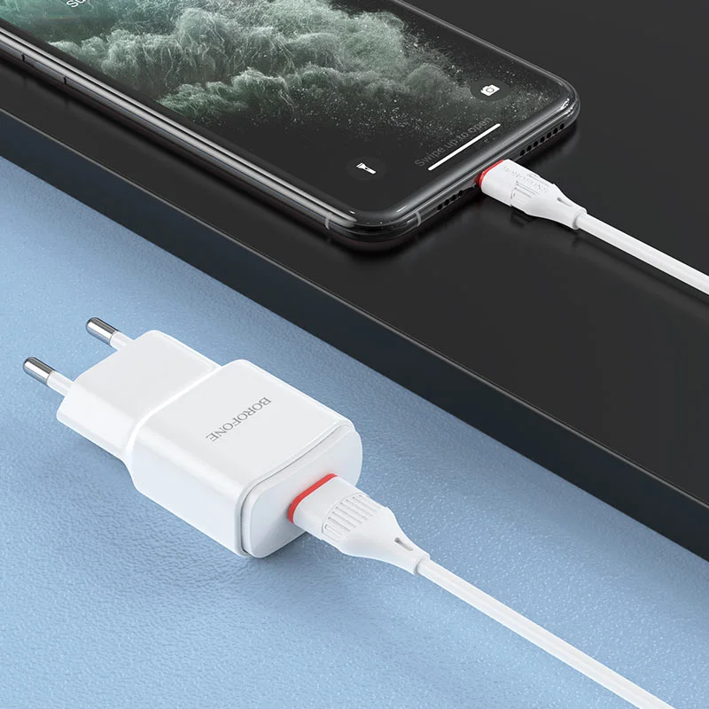 Зарядное устройство Borofone BA48A Orion с кабелем Lightning, 2.1A