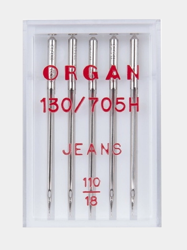 Иглы для швейных машин ORGAN Джинс №110 5 шт. в пенале