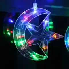 Аметистовый светодиодная интерьерная гирлянда занавес Led  "Месяц и Звезды" 3х1 метр