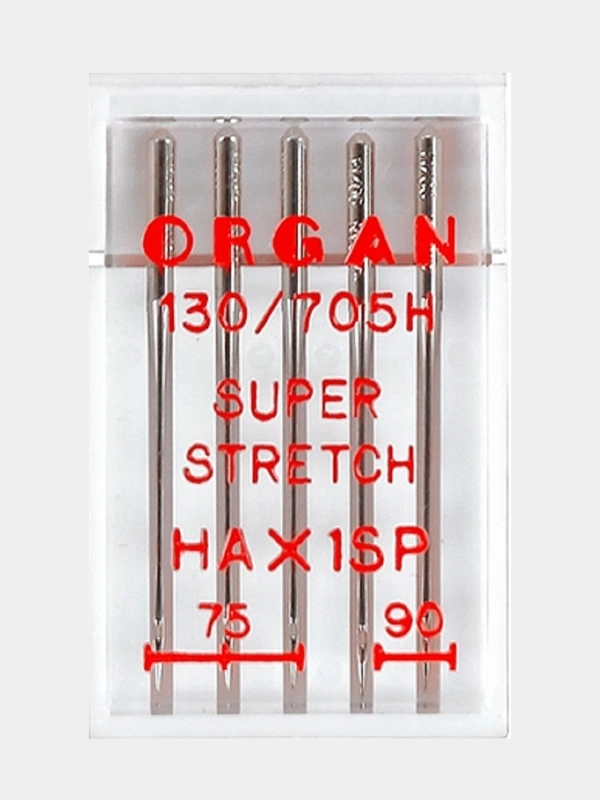 Иглы для швейных машин ORGAN Супер Стрейч №75-90 5 шт.в пенале