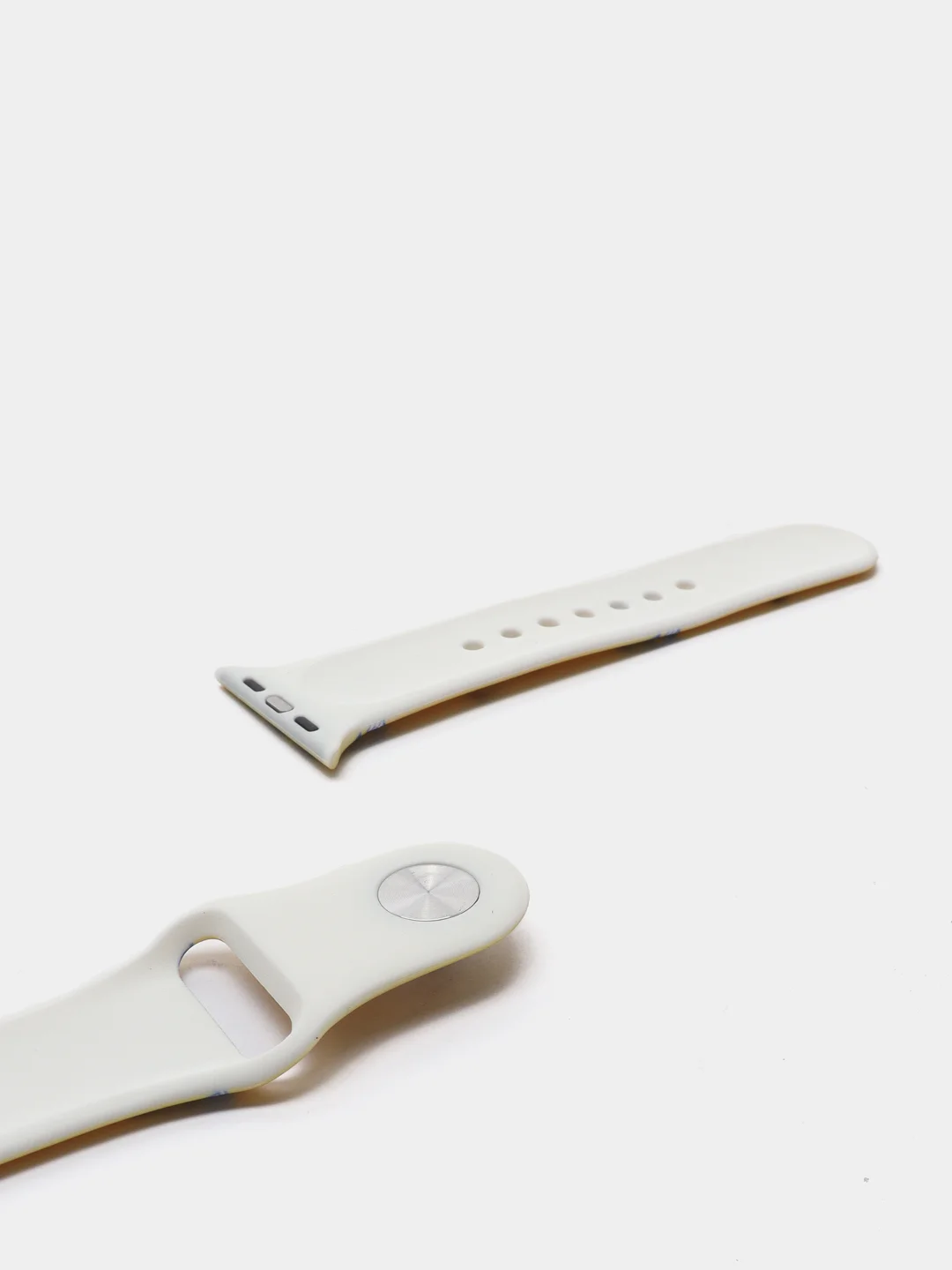 Бежевый ремешок силиконовый с рисунком для Apple Watch