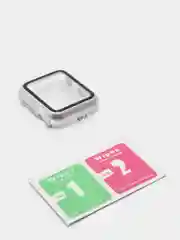 Серебряный бампер с защитным стеклом для Apple Watch 38/40/41/42/44/45/49