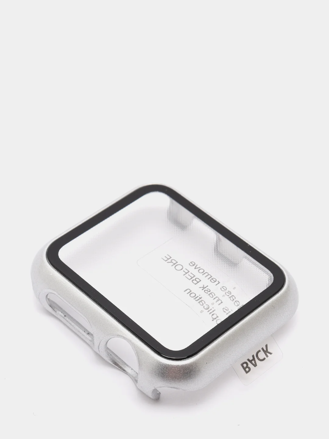 Серебряный бампер с защитным стеклом для Apple Watch 38/40/41/42/44/45/49