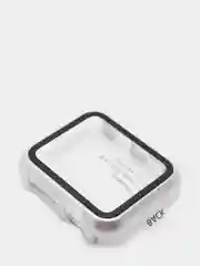 Серебряный бампер с защитным стеклом для Apple Watch 38/40/41/42/44/45/49