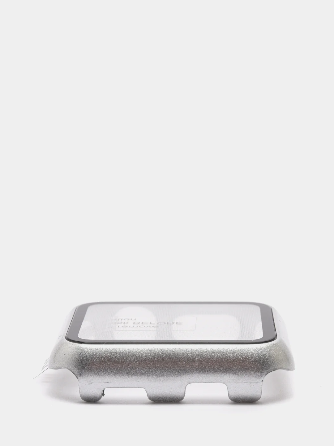 Серебряный бампер с защитным стеклом для Apple Watch 38/40/41/42/44/45/49