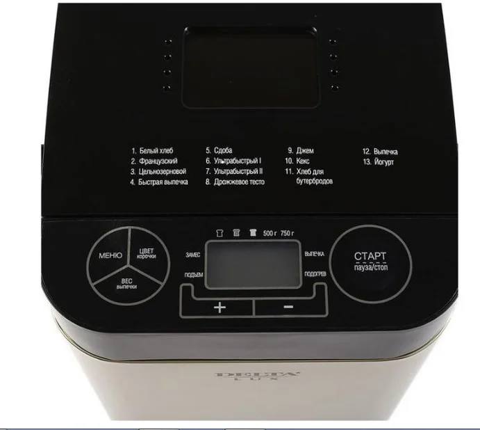 Хлебопечь Delta LUX DL-8008B золотистая