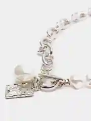 Серебряный цепь женская на шею, ожерелье из жемчуга