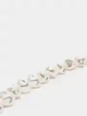 Серебряный цепь женская на шею, ожерелье из жемчуга
