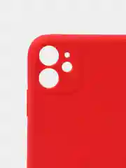 Красный чехол iPhone 11 силиконовый с защитой камеры противоударный ( Айфон 11 )