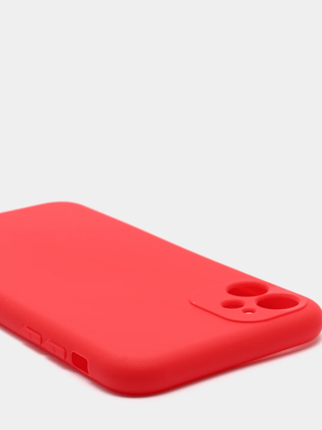 Красный чехол iPhone 11 силиконовый с защитой камеры противоударный ( Айфон 11 )
