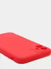 Красный чехол iPhone 11 силиконовый с защитой камеры противоударный ( Айфон 11 )