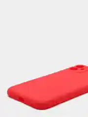 Красный чехол iPhone 11 силиконовый с защитой камеры противоударный ( Айфон 11 )