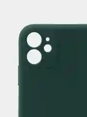 Зеленый чехол iPhone 11 силиконовый с защитой камеры противоударный ( Айфон 11 )