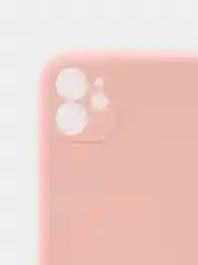 Розовый чехол iPhone 11 силиконовый с защитой камеры противоударный ( Айфон 11 )