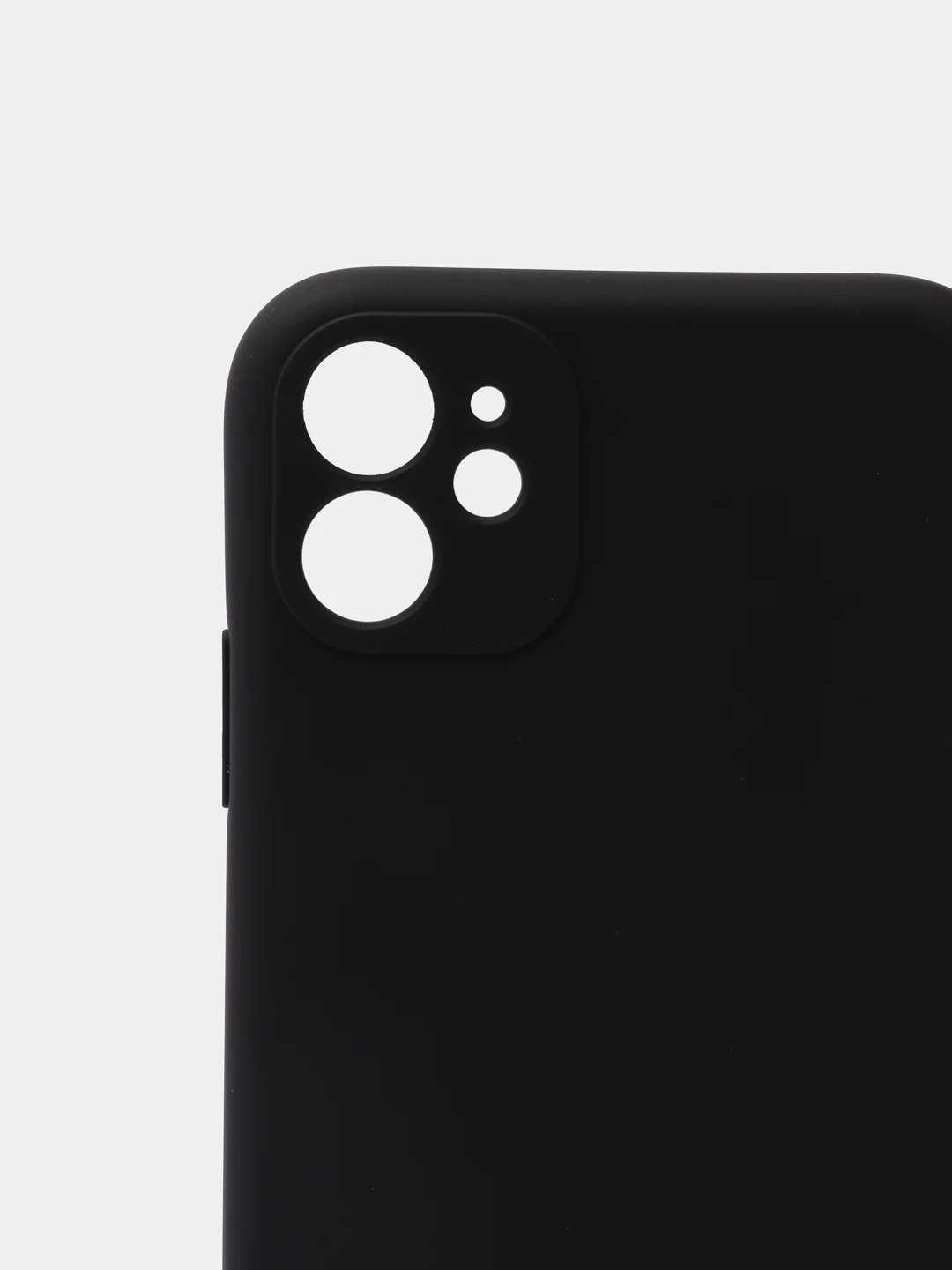 Черный чехол iPhone 11 силиконовый с защитой камеры противоударный ( Айфон 11 )